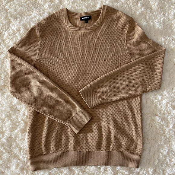 Express Waffle Knit Crew Neck Sweater